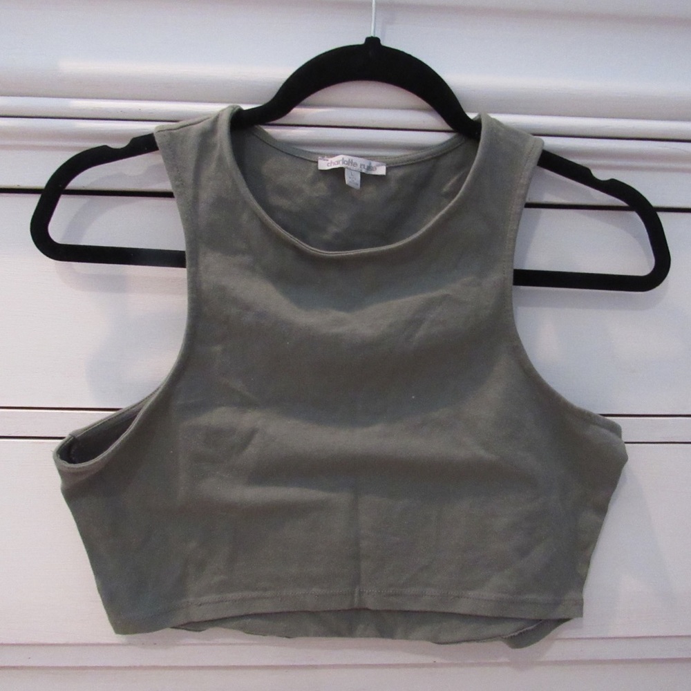 Green Razorback Crop Top Tank
